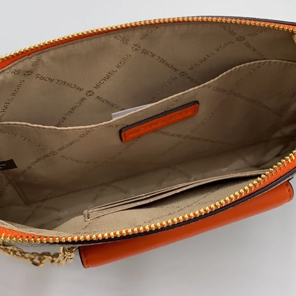 Michael Kors Jet Set LG 2 in 1 card case wristlet Wallet POPPY BROWN SIG… - Picture 14 of 16